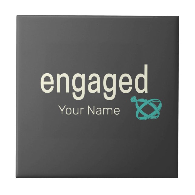 Engaged Rings Couples Bachelor Party or Wedding Ceramic Tile (Front)