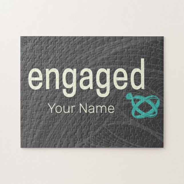 Engaged Rings Couples Bachelor Party or Wedding Jigsaw Puzzle (Horizontal)