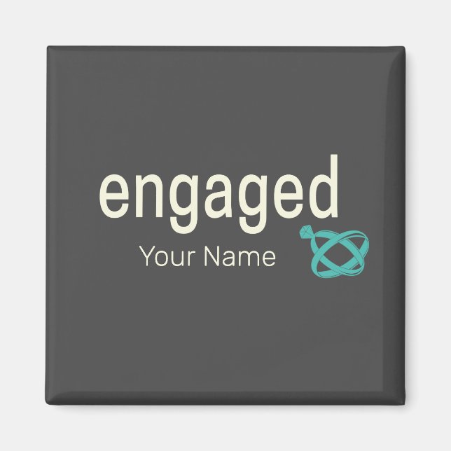 Engaged Rings Couples Bachelor Party or Wedding Magnet (Front)