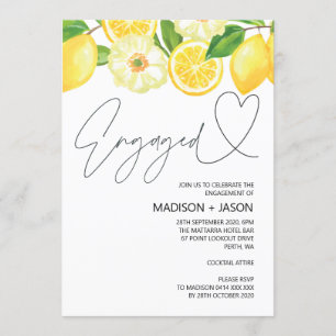 Engaged Summer Lemon Engagement Party Invitation