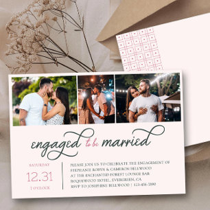 Engaged to be Married 3 Photo Engagement Party Invitation