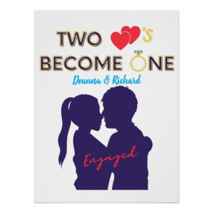 Engaged Two Hearts Become One Canvas Print