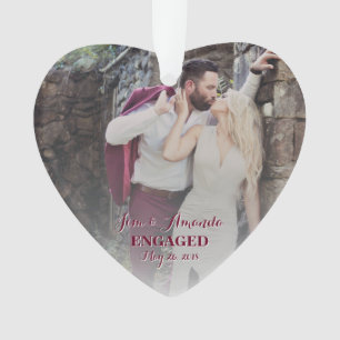 Engaged Wedding Couple First Christmas Ornament