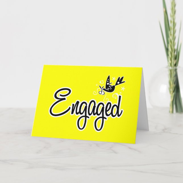Engaged-Yellow Greeting Card (Front)
