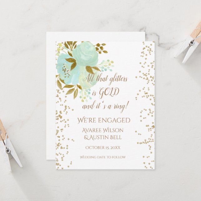 Engagement All that glitters is gold Card (Front/Back In Situ)