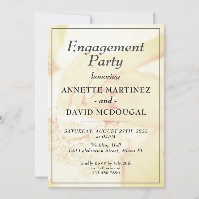Engagement and wedding party classic invitation (Front)