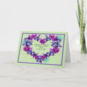 Engagement Announcement Card with Purple Orchids