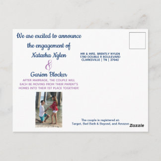 Engagement announcement postcard