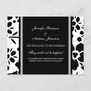 Engagement Announcement Postcards Black and White