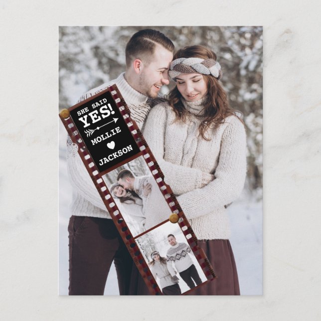 Engagement Announcement She Said Yes Photo Postcard (Front)