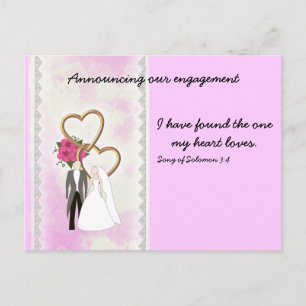 Engagement Announcement with Bible Verse Postcard