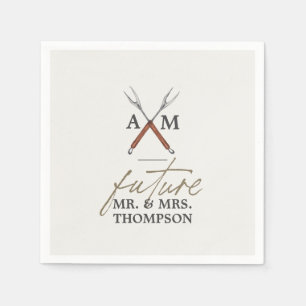 Engagement BBQ Monogram Paper Napkin