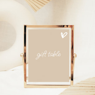 Engagement Bridal Table Top Sign with Heart