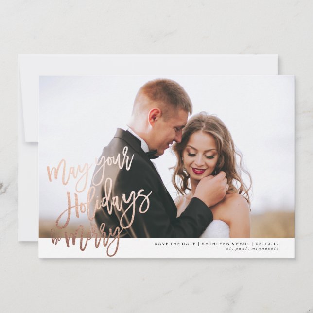 Engagement Christmas Card, Save the Date Christmas (Front)