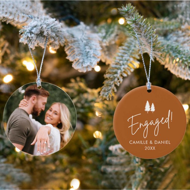 Engagement Christmas Photo Ornament (Creator Uploaded)