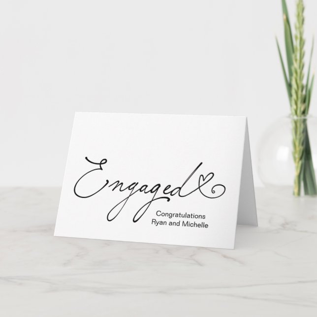 Engagement Congratulations Bride Groom Engaged  Card (Front)