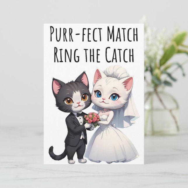 Engagement Congratulations Cards Cat Lovers Card (Standing Front)