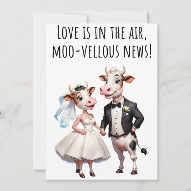 Engagement Congratulations Cards Funny Cow Card (Front)
