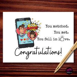 Engagement Congratulations Dating App Match Humour Card