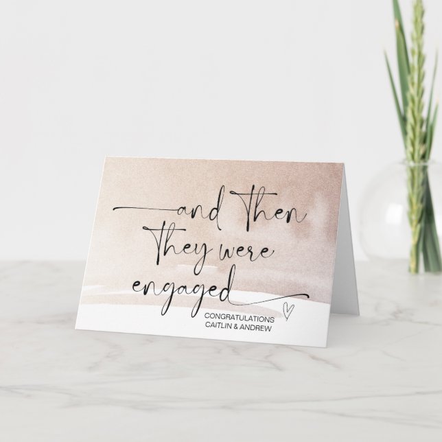 Engagement Congratulations for Bride and Groom Car Card (Front)