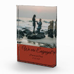 Engagement Couple's Photo and Name Rustic Orange<br><div class="desc">Create a long-lasting memory for your love and family. This Engagement Couple's Photo and Name can be personalised and customise for any occasion.</div>