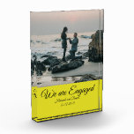 Engagement Couple's Photo and Name Yellow<br><div class="desc">Create a long-lasting memory for your love and family. This Engagement Couple's Photo and Name can be personalised and customise for any occasion.</div>