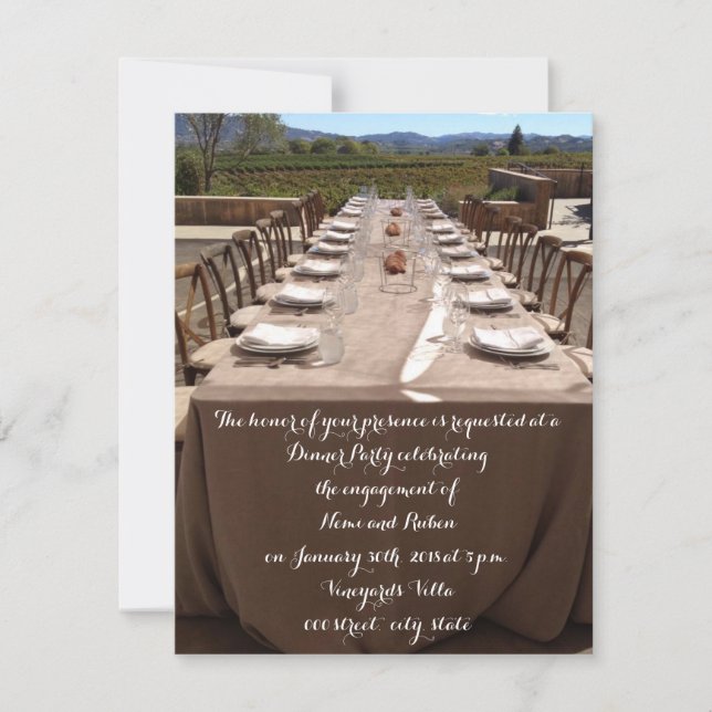 Engagement Dinner Party Invitation (Front)