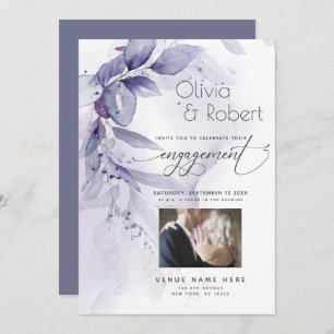 Engagement   Dusty Plum Wispy Foliage Invitation