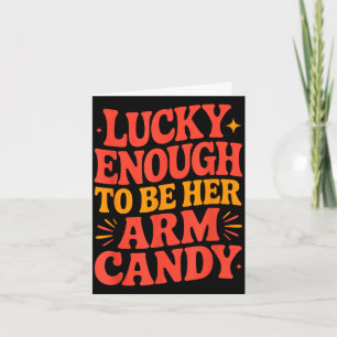 Engagement fiancé couple lucky enough to be here card