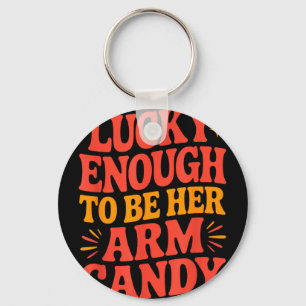 Engagement fiancé couple lucky enough to be here key ring