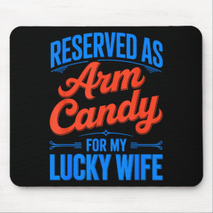 Engagement fiancé couple reserved as arm candy for mouse pad