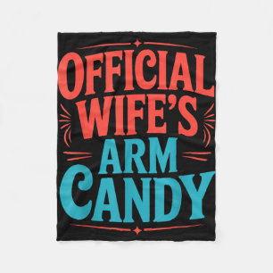 Engagement fiancé couple wife's arm candy fleece blanket