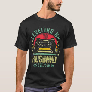 Engagement for gamer groom levelling up to husband T-Shirt