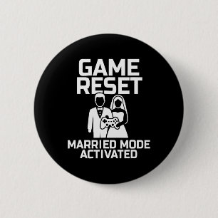 Engagement Gamer Gift For Groom Bride Funny Video  6 Cm Round Badge