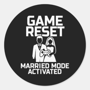 Engagement Gamer Gift For Groom Bride Funny Video  Classic Round Sticker
