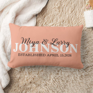 Engagement Gift for Couple, Custom Wedding Gift Lumbar Cushion