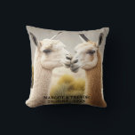 Engagement gift Kissing Llamas for Home Decor Cushion<br><div class="desc">Looking for a fun and unique gift for your friends? Here it is: The irresistable throw pillow with a photo of two Llamas kissing. Add a pop of fun and love to your home decor with the Kissing Lamas Throw Pillow! This adorable pillow features a colourful photo of two lamas...</div>