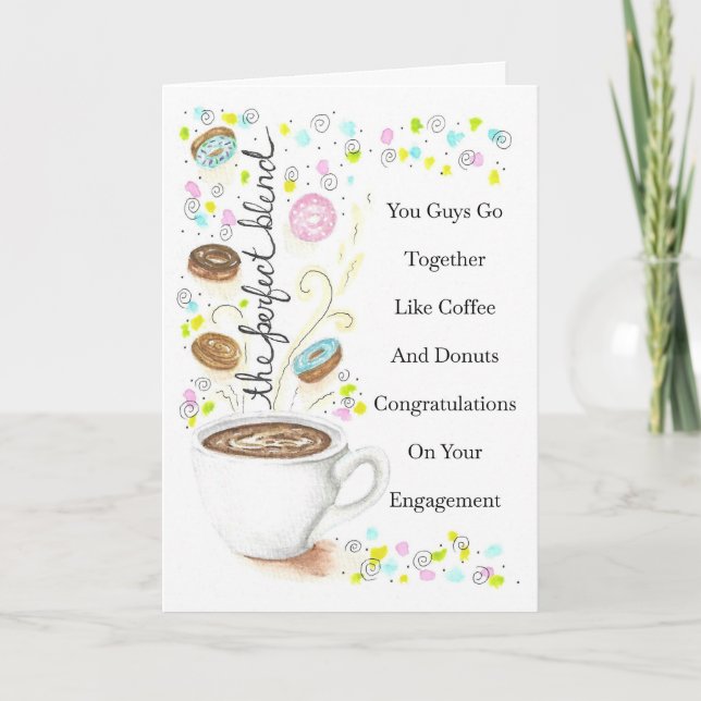 Engagement Go Together Like Coffee and Donuts Card (Front)