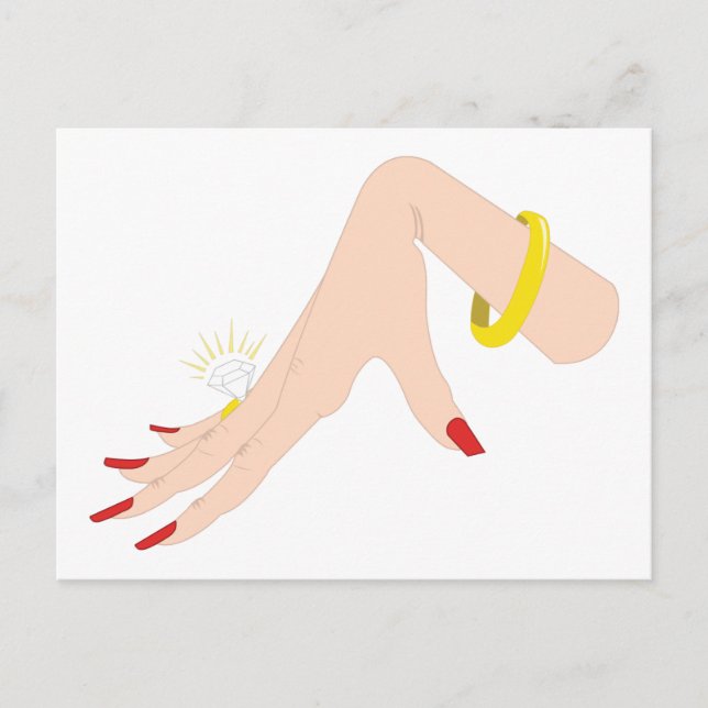 Engagement Hand Ring Postcard (Front)