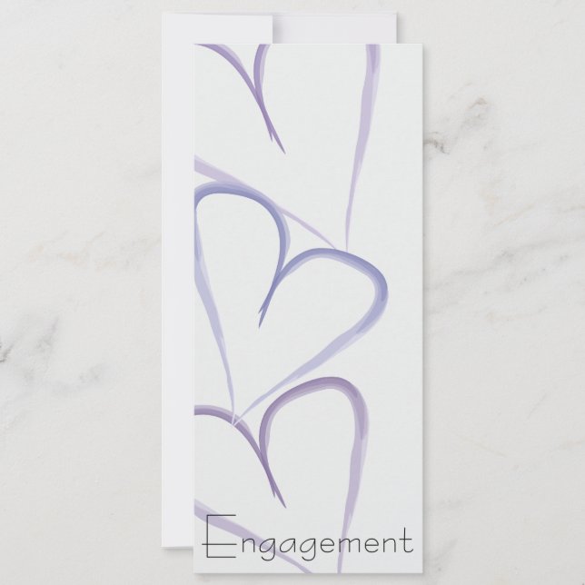 Engagement Hearts Purple Invitation (Front)
