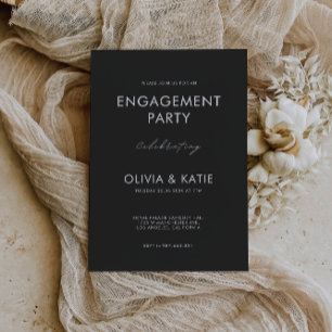 Engagement Invitation Black Wedding Template