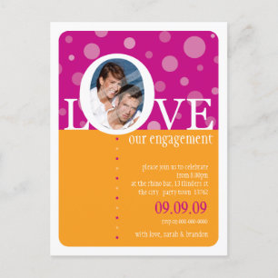 ENGAGEMENT INVITATION :: LOVEbubbles 3 Postcard