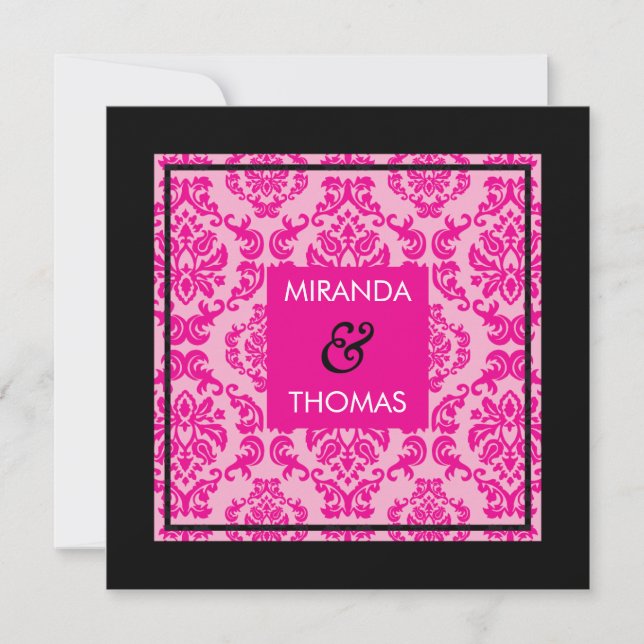 ENGAGEMENT INVITATIONS :: damask colours 2 (Front)