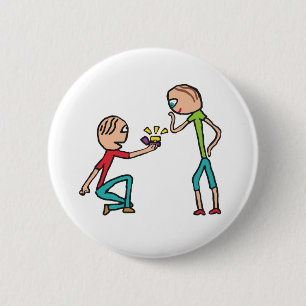 Engagement Marriage Proposal 6 Cm Round Badge