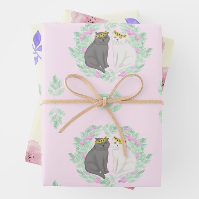 Engagement or wedding set wrapping paper sheet (In situ)