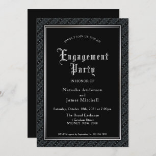 Engagement Party Black Invitation