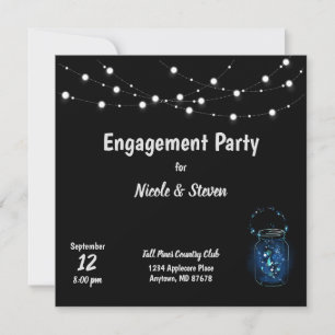 Engagement Party Cafe Lights Firefly Night  Invitation