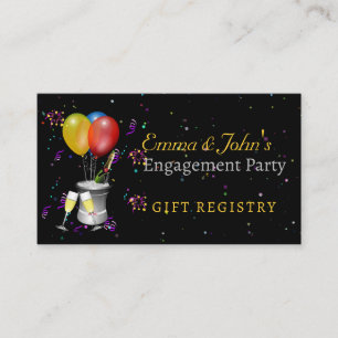 Engagement Party Celebration Bubbly Gift Registry Enclosure Card