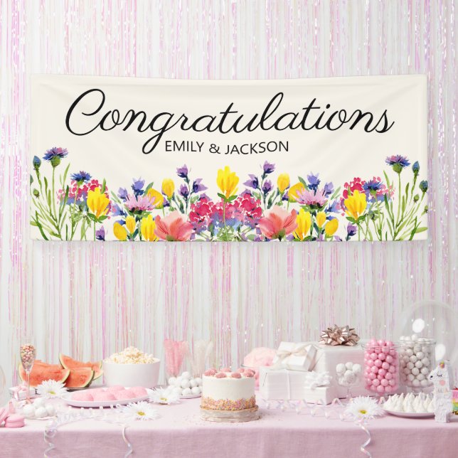 Engagement Party Congratulations Wildflowers  Banner (Party)