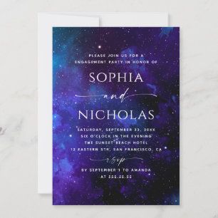 Engagement Party   Elegant Celestial Starry Night Invitation